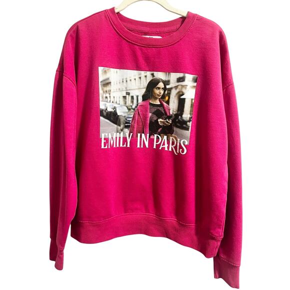 Pink Emily In Paris Print Sweatshirt Original Netflix Show Memorabilia sz. S - Picture 1 of 5